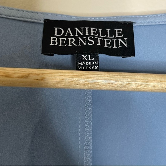 New Danielle Bernstein Powder Blue Satin Puff Sleeves Crop Top US XL - Picture 7 of 8